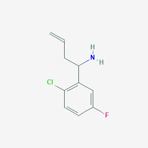 molecular formula C10H11ClFN B13047586 1-(2-Chloro-5-fluorophenyl)but-3-EN-1-amine 