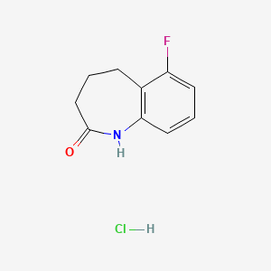 molecular formula C10H11ClFNO B13047596 6-Fluoro-1,3,4,5-tetrahydro-2H-benzo[B]azepin-2-one hcl 