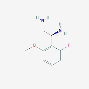 molecular formula C9H13FN2O B13047671 (1S)-1-(6-Fluoro-2-methoxyphenyl)ethane-1,2-diamine 