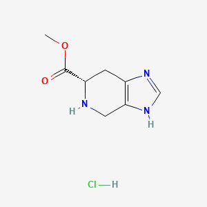 molecular formula C8H12ClN3O2 B13047674 Methyl (S)-4,5,6,7-tetrahydro-1H-imidazo[4,5-C]pyridine-6-carboxylate hcl 