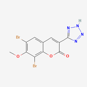 6,8-Dibromo-7-methoxy-3-(1H-tetrazol-5-YL)-2H-chromen-2-one