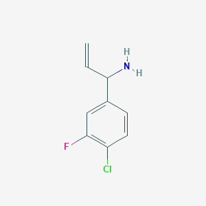 molecular formula C9H9ClFN B13047700 1-(4-Chloro-3-fluorophenyl)prop-2-en-1-amine 