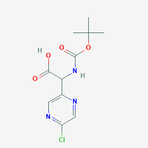 molecular formula C11H14ClN3O4 B13047727 2-((Tert-butoxycarbonyl)amino)-2-(5-chloropyrazin-2-YL)acetic acid 