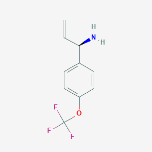 molecular formula C10H10F3NO B13047776 (1R)-1-[4-(Trifluoromethoxy)phenyl]prop-2-enylamine 