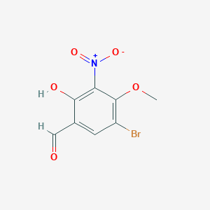 molecular formula C8H6BrNO5 B13047785 5-Bromo-2-hydroxy-4-methoxy-3-nitrobenzaldehyde 