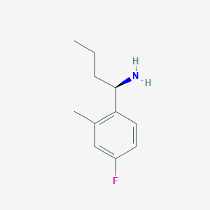 molecular formula C11H16FN B13047803 (R)-1-(4-Fluoro-2-methylphenyl)butan-1-amine 