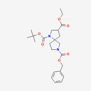 7-Benzyl 1-(tert-butyl) 3-ethyl 1,7-diazaspiro[4.4]nonane-1,3,7-tricarboxylate