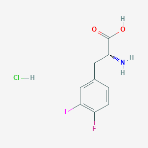 molecular formula C9H10ClFINO2 B13047852 (R)-2-Amino-3-(4-fluoro-3-iodophenyl)propanoic acid hcl CAS No. 2250242-97-6