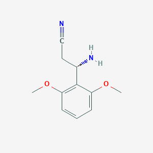 (3S)-3-Amino-3-(2,6-dimethoxyphenyl)propanenitrile