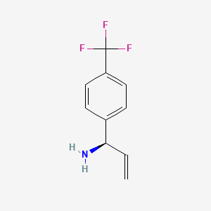 molecular formula C10H10F3N B13047866 (1R)-1-[4-(Trifluoromethyl)phenyl]prop-2-enylamine 