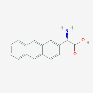 molecular formula C16H13NO2 B13047929 (2R)-2-Amino-2-(2-anthryl)acetic acid 