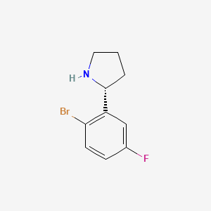 molecular formula C10H11BrFN B13047930 (R)-2-(2-Bromo-5-fluorophenyl)pyrrolidine 