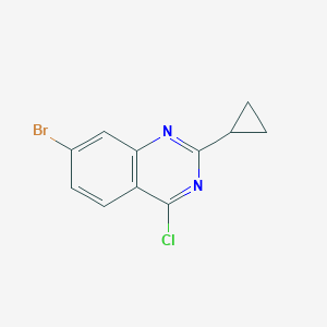 molecular formula C11H8BrClN2 B13047949 7-Bromo-4-chloro-2-cyclopropylquinazoline 