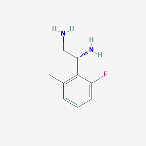 molecular formula C9H13FN2 B13047987 (1R)-1-(2-Fluoro-6-methylphenyl)ethane-1,2-diamine 