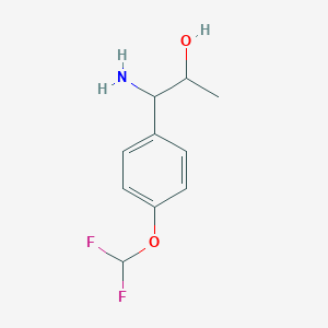 molecular formula C10H13F2NO2 B13047997 1-Amino-1-[4-(difluoromethoxy)phenyl]propan-2-OL 