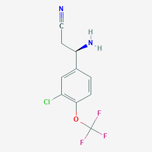 (3R)-3-Amino-3-[3-chloro-4-(trifluoromethoxy)phenyl]propanenitrile