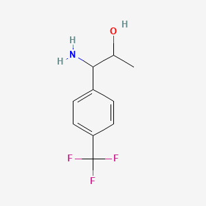 molecular formula C10H12F3NO B13048025 1-Amino-1-[4-(trifluoromethyl)phenyl]propan-2-ol 