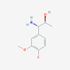 molecular formula C10H14FNO2 B13048027 (1S,2S)-1-amino-1-(4-fluoro-3-methoxyphenyl)propan-2-ol 