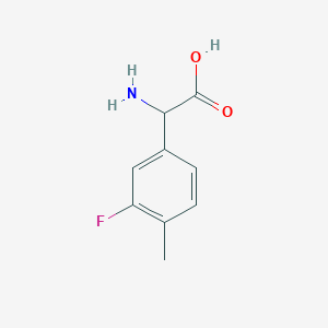 molecular formula C9H10FNO2 B1304804 3-氟-4-甲基-DL-苯基甘氨酸 CAS No. 261951-76-2