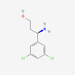 molecular formula C9H11Cl2NO B13048066 (3R)-3-Amino-3-(3,5-dichlorophenyl)propan-1-OL 