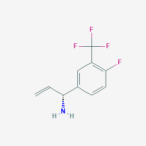 molecular formula C10H9F4N B13048067 (1R)-1-[4-Fluoro-3-(trifluoromethyl)phenyl]prop-2-enylamine 