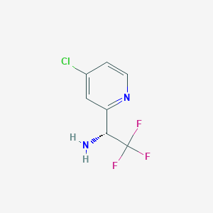 molecular formula C7H6ClF3N2 B13048127 (R)-1-(4-Chloropyridin-2-YL)-2,2,2-trifluoroethan-1-amine 