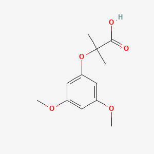 molecular formula C12H16O5 B13048135 2-(3,5-Dimethoxyphenoxy)-2-methylpropanoic acid 