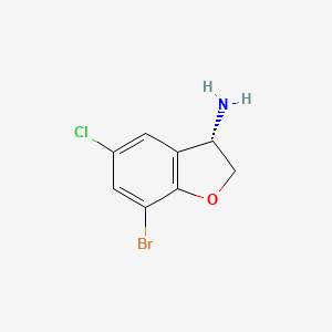 (3S)-7-Bromo-5-chloro-2,3-dihydro-1-benzofuran-3-amine