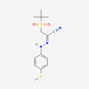 (Z)-1-(2-methylpropane-2-sulfonyl)-N-[4-(methylsulfanyl)phenyl]methanecarbohydrazonoylcyanide