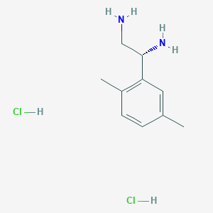 molecular formula C10H18Cl2N2 B13048168 (1R)-1-(2,5-Dimethylphenyl)ethane-1,2-diamine 2hcl 