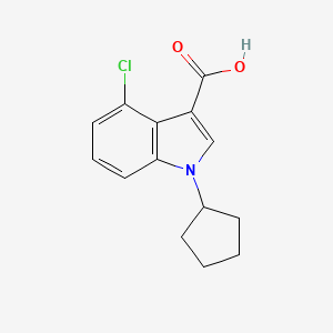 molecular formula C14H14ClNO2 B13048186 4-Chloro-1-cyclopentyl-1H-indole-3-carboxylic acid 