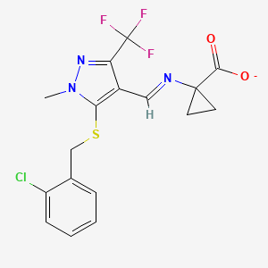 (E)-[(5-{[(2-chlorophenyl)methyl]sulfanyl}-1-methyl-3-(trifluoromethyl)-1H-pyrazol-4-yl)methylidene]aminocyclopropanecarboxylate