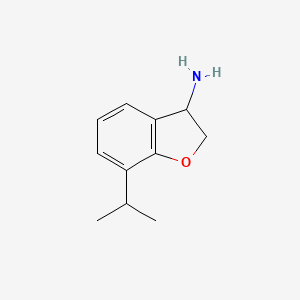 molecular formula C11H15NO B13048281 7-(Propan-2-yl)-2,3-dihydro-1-benzofuran-3-amine 