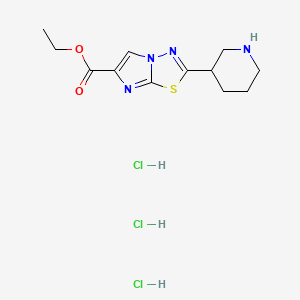 Ethyl 2-(piperidin-3-yl)imidazo[2,1-b][1,3,4]thiadiazole-6-carboxylate trihydrochloride