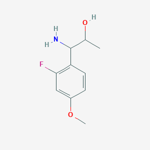 molecular formula C10H14FNO2 B13048308 1-Amino-1-(2-fluoro-4-methoxyphenyl)propan-2-OL 