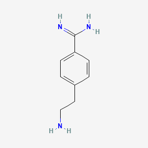 molecular formula C9H13N3 B13048315 4-(2-Aminoethyl)benzimidamide 