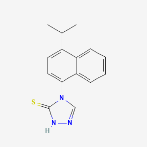 molecular formula C15H15N3S B13048357 4-(4-Isopropylnaphthalen-1-YL)-4H-1,2,4-triazole-3-thiol 