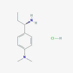 molecular formula C11H19ClN2 B13048360 (S)-4-(1-Aminopropyl)-N,N-dimethylaniline2hcl 