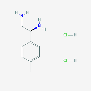 molecular formula C9H16Cl2N2 B13048374 (1S)-1-(4-Methylphenyl)ethane-1,2-diamine 2hcl 