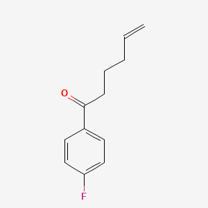 molecular formula C12H13FO B13048425 1-(4-Fluorophenyl)hex-5-en-1-one 