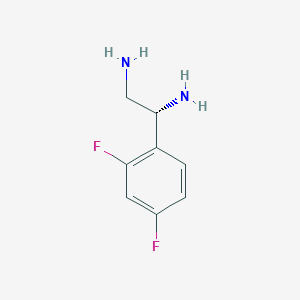 molecular formula C8H10F2N2 B13048428 (1R)-1-(2,4-Difluorophenyl)ethane-1,2-diamine 