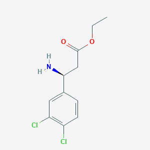 molecular formula C11H13Cl2NO2 B13048563 (S)-Ethyl3-amino-3-(3,4-dichlorophenyl)propanoate 