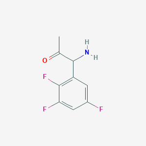 molecular formula C9H8F3NO B13048571 1-Amino-1-(2,3,5-trifluorophenyl)acetone 