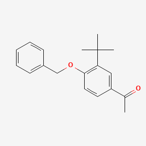 molecular formula C19H22O2 B13048586 1-(4-(Benzyloxy)-3-(tert-butyl)phenyl)ethan-1-one 