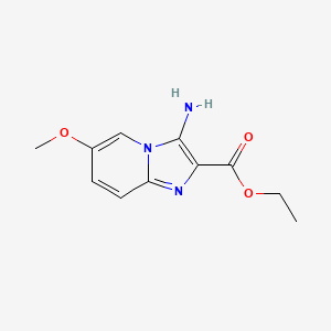 molecular formula C11H13N3O3 B13048604 Ethyl 3-amino-6-methoxyimidazo[1,2-A]pyridine-2-carboxylate 