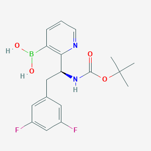 (S)-(2-(1-((Tert-butoxycarbonyl)amino)-2-(3,5-difluorophenyl)ethyl)pyridin-3-YL)boronic acid