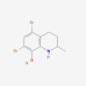 molecular formula C10H11Br2NO B13048677 5,7-Dibromo-2-methyl-1,2,3,4-tetrahydroquinolin-8-ol 