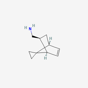 molecular formula C10H15N B13048681 1-[(1R,2S,4S)-spiro[bicyclo[2.2.1]heptane-7,1'-cyclopropane]-5-en-2-yl]methanamine 