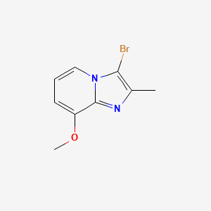 molecular formula C9H9BrN2O B13048685 3-Bromo-8-methoxy-2-methylimidazo[1,2-A]pyridine 