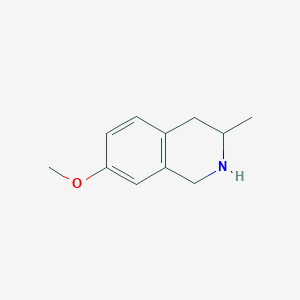 molecular formula C11H15NO B13048717 7-Methoxy-3-methyl-1,2,3,4-tetrahydroisoquinoline 